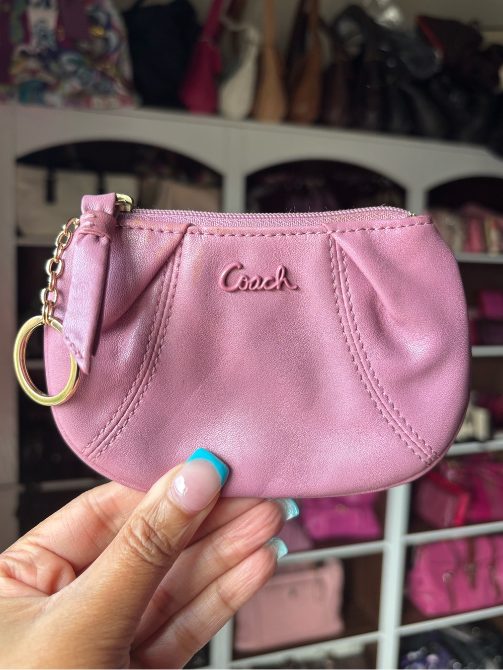 💜🌸COACH Ashley Pleated Mini Coin Purse🌸💜